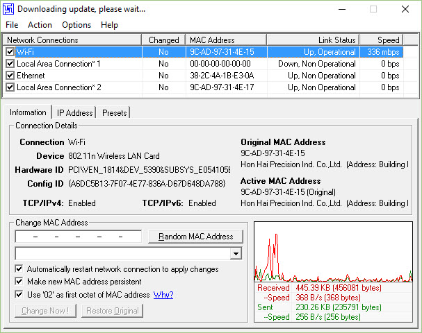 Technitium MAC Address Changer